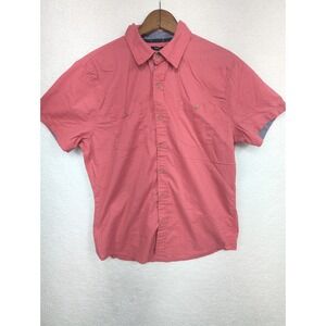 Lee Men's Slamon Pink Regular Fit Stretch Double Pocket Button Up Polo Shirt L‎